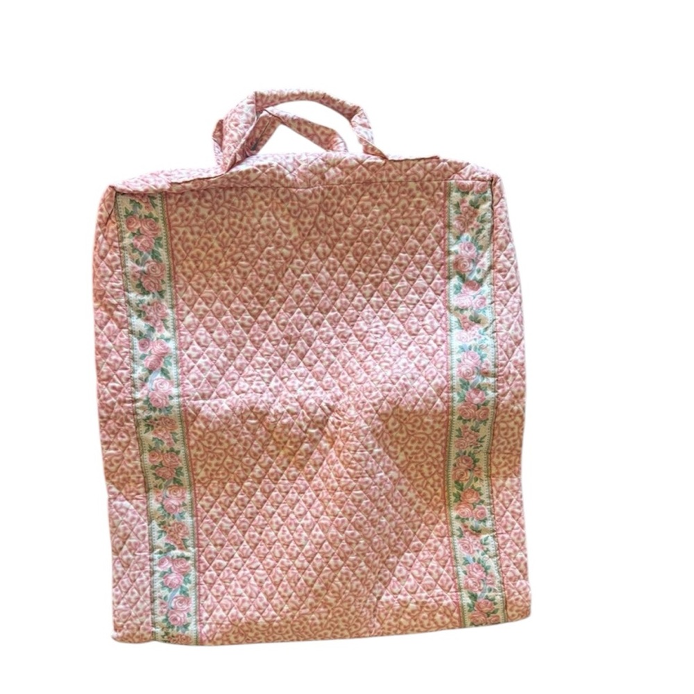 Vera Bradley Vintage 80s Pink Delft Pattern Large Folding Garment & Duffel Bags - Picture 5 of 12